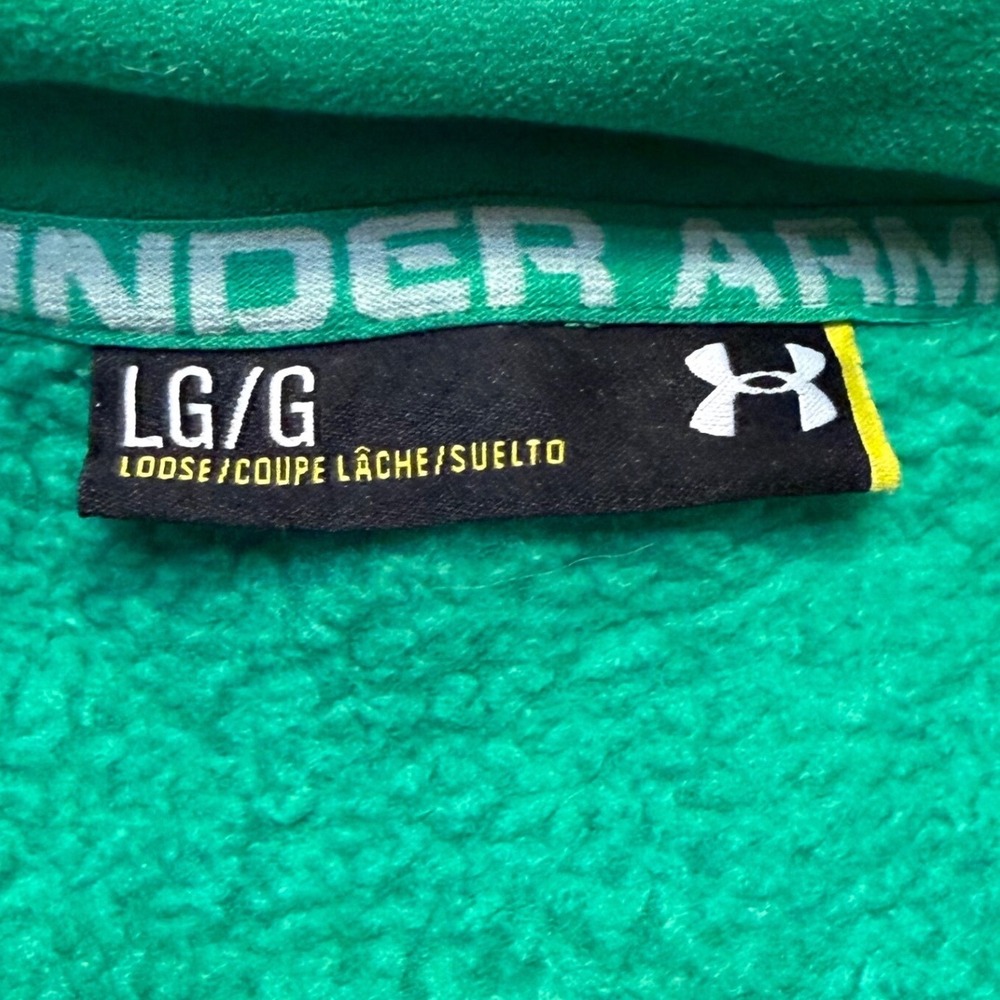 Under Armour Mens Large Green Sherpa Lined 1/4 Zip Fleece Pullover Jacket Large - Picture 5 of 6
